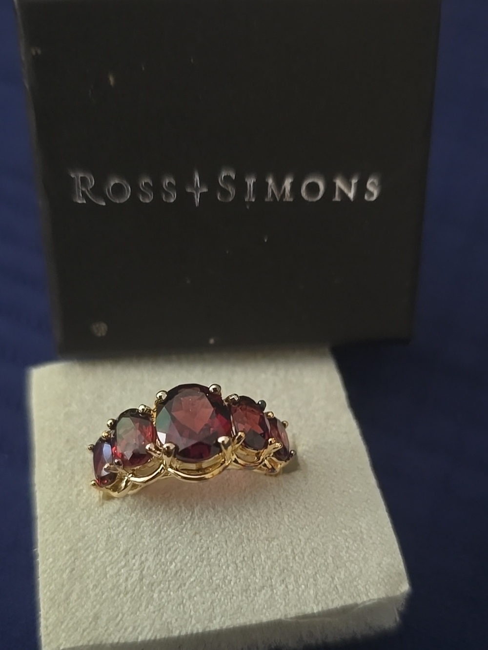 Ross-Simons Gold Ring with Garnet-Colored Stones
